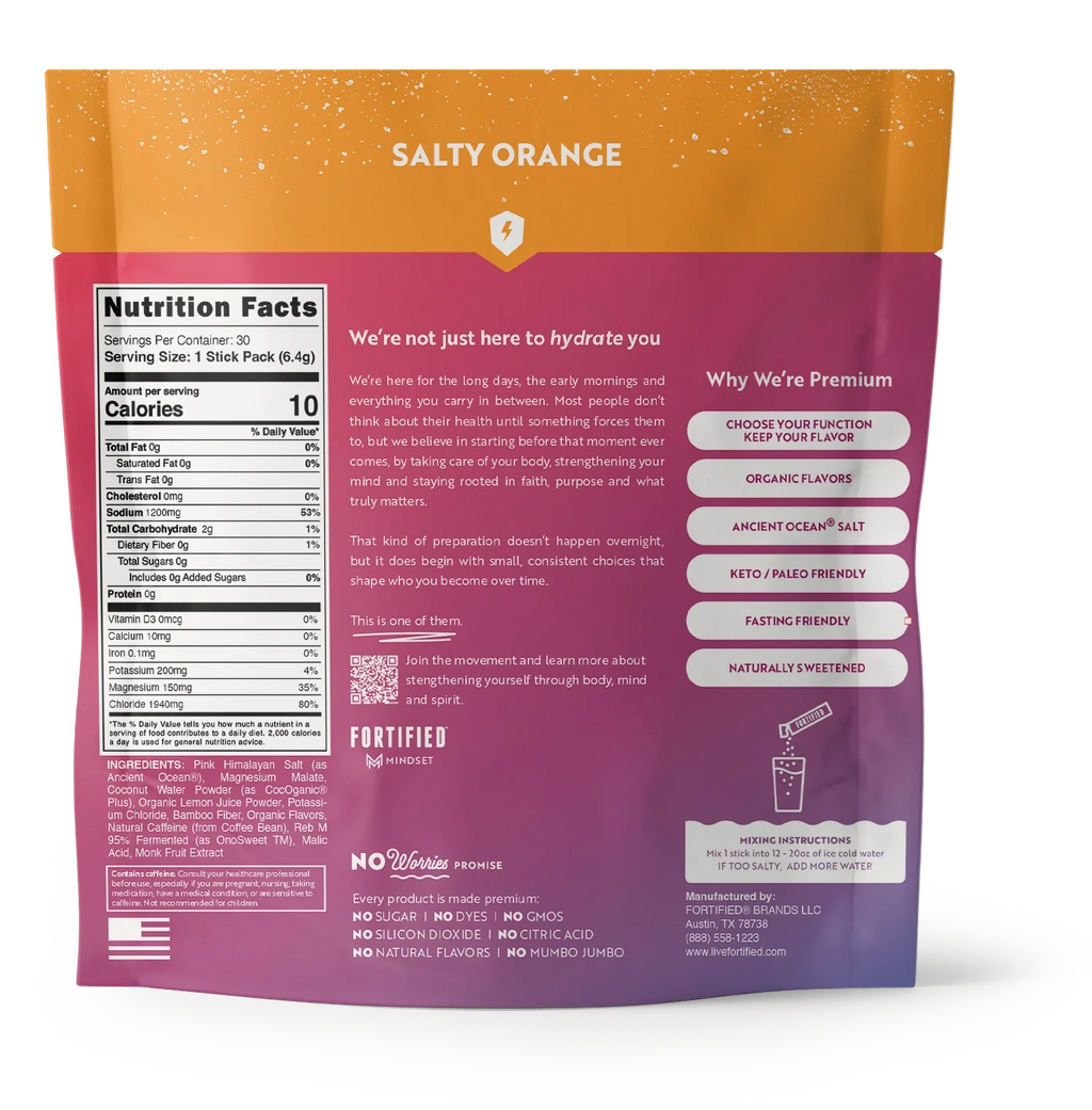 Energy Electrolyte Powder with Natural Caffeine by FORTIFIED®