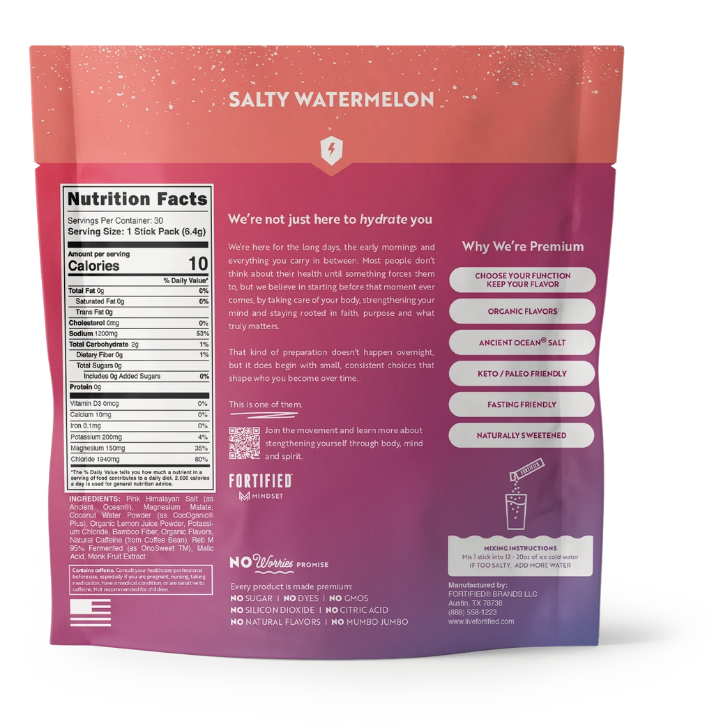 Energy Electrolyte Powder with Natural Caffeine by FORTIFIED®