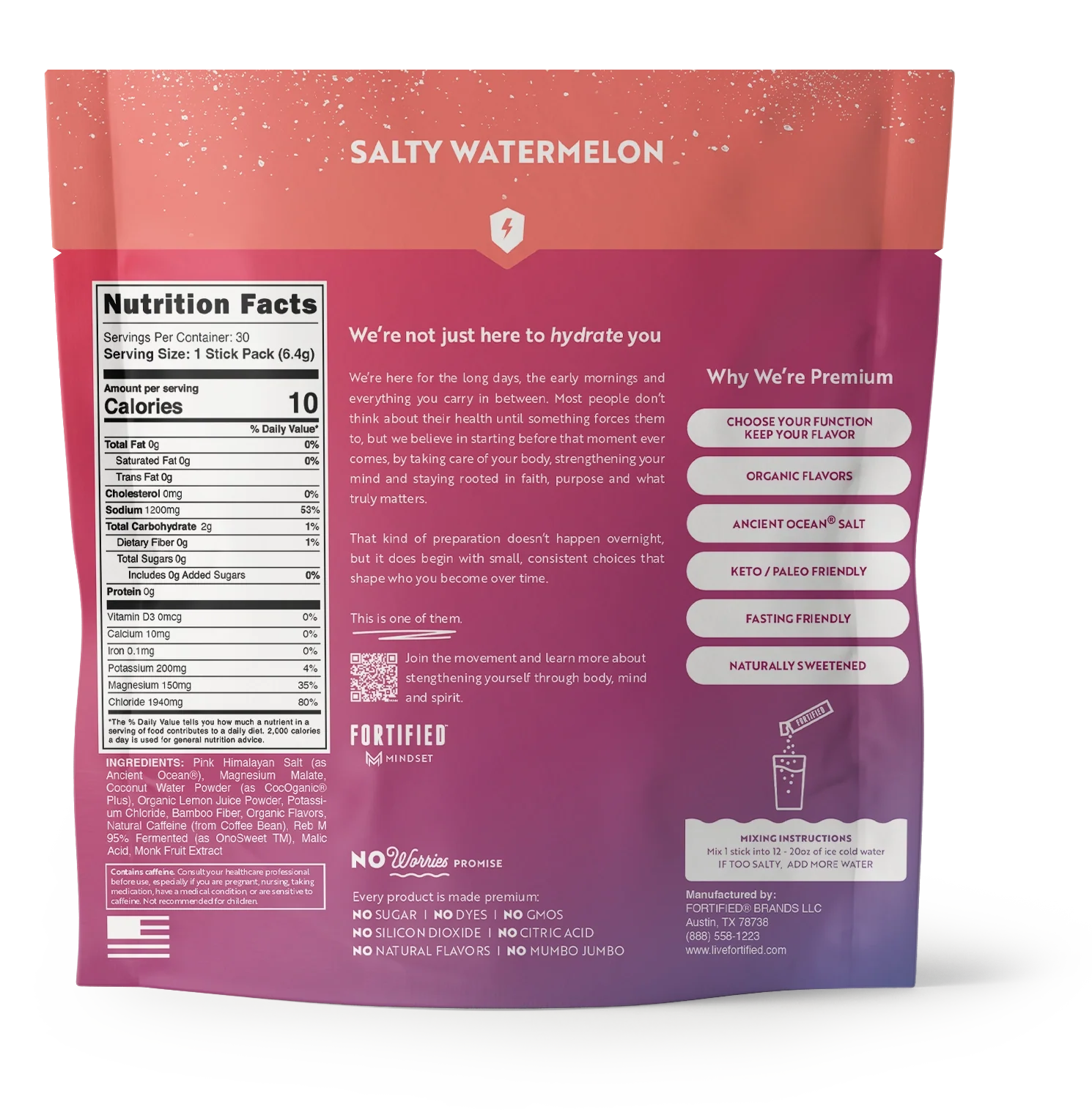 Energy Electrolyte Powder with Natural Caffeine by FORTIFIED®
